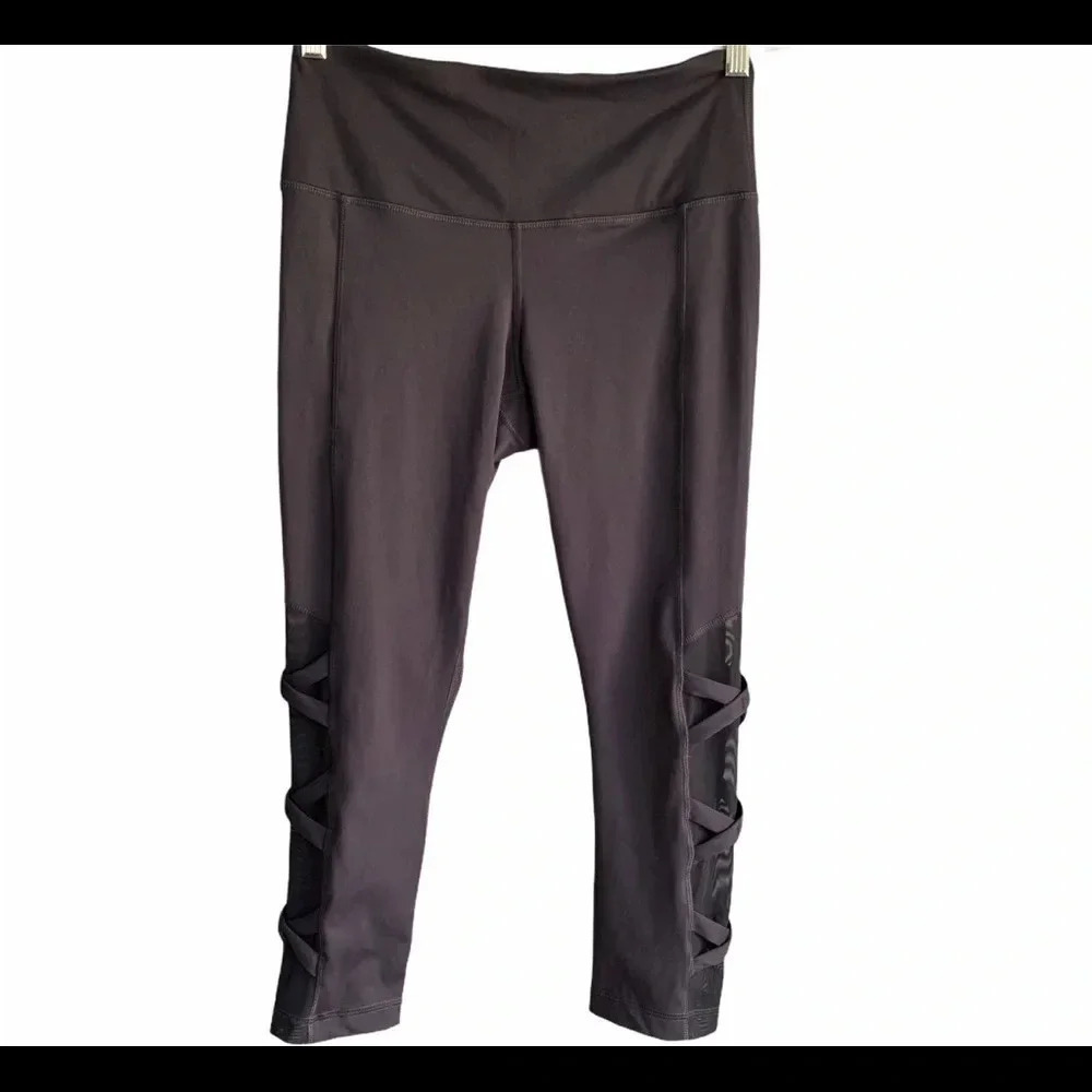 Yogalicious Side Mesh Crisscross Workout Capris